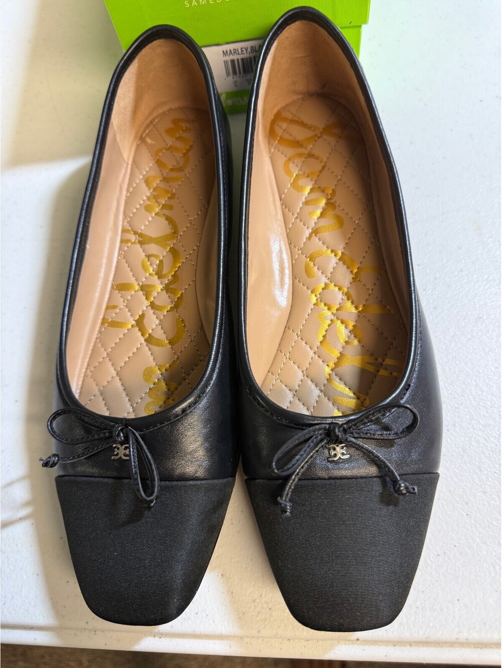 Sam Edelman Marley Black Leather Ballet Flats Size 8.5
